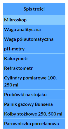 Przykładowy widok spisu treści