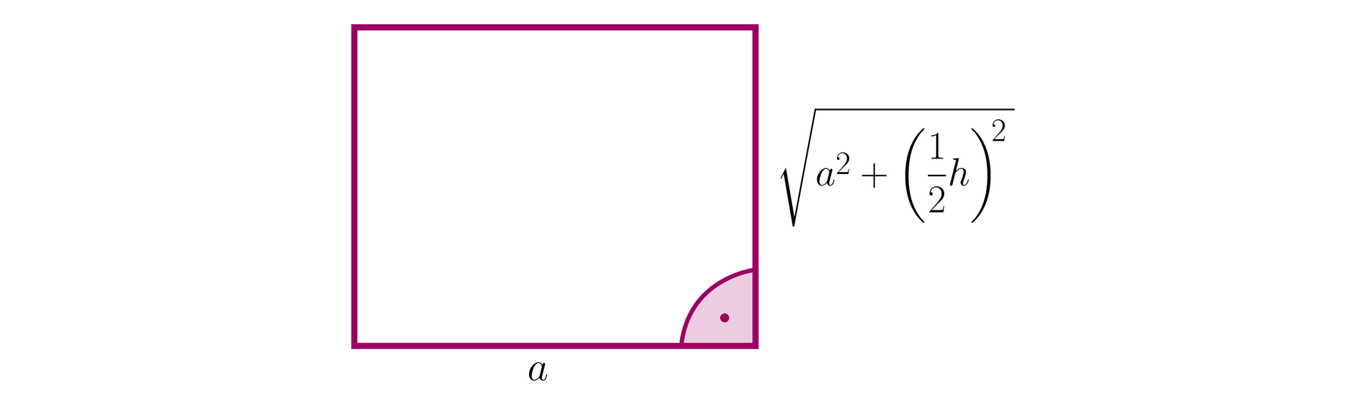 Na ilustracji przedstawiono prostokąt o bokach długości a oraz a2+12h2.