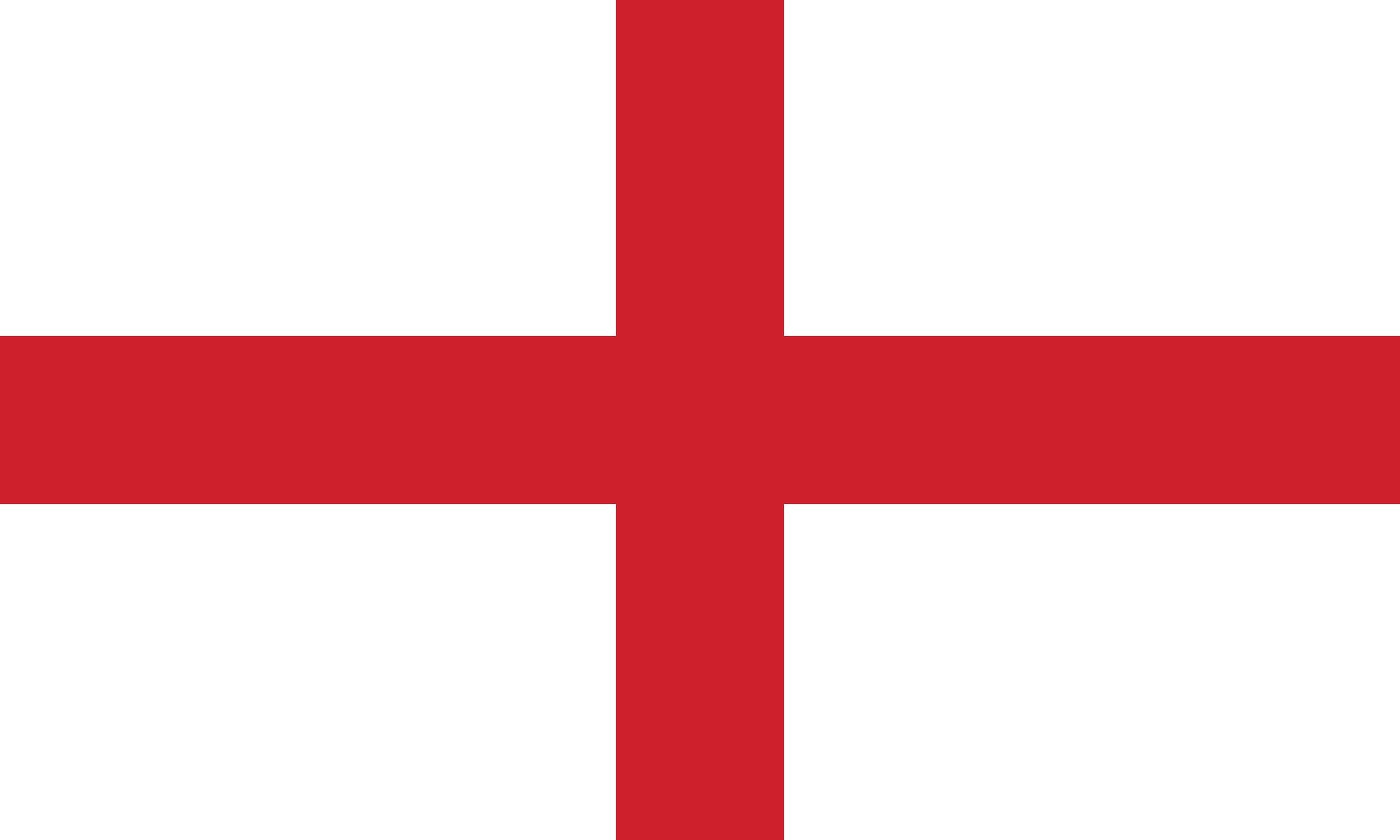 Grafika przedstawia flagę Anglii. Jest ona biała, na jej środku widnieje czerwony krzyż.