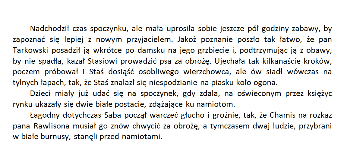 Zrzut tekstu z poprzedniego zadania bez znaków niedrukowanych