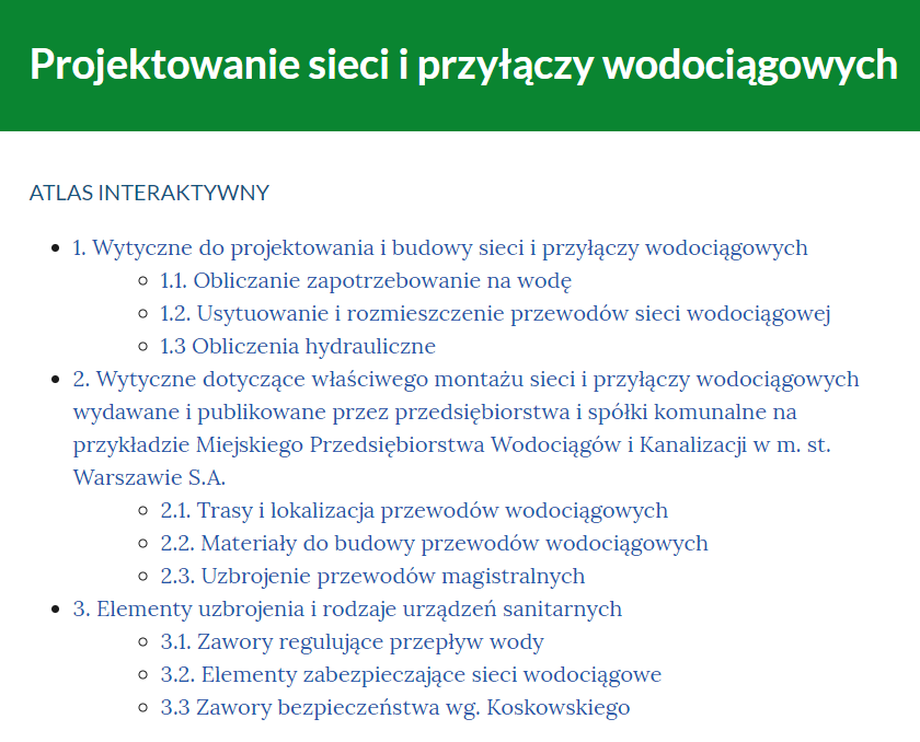 Spis treści w atlasie interaktywnym
