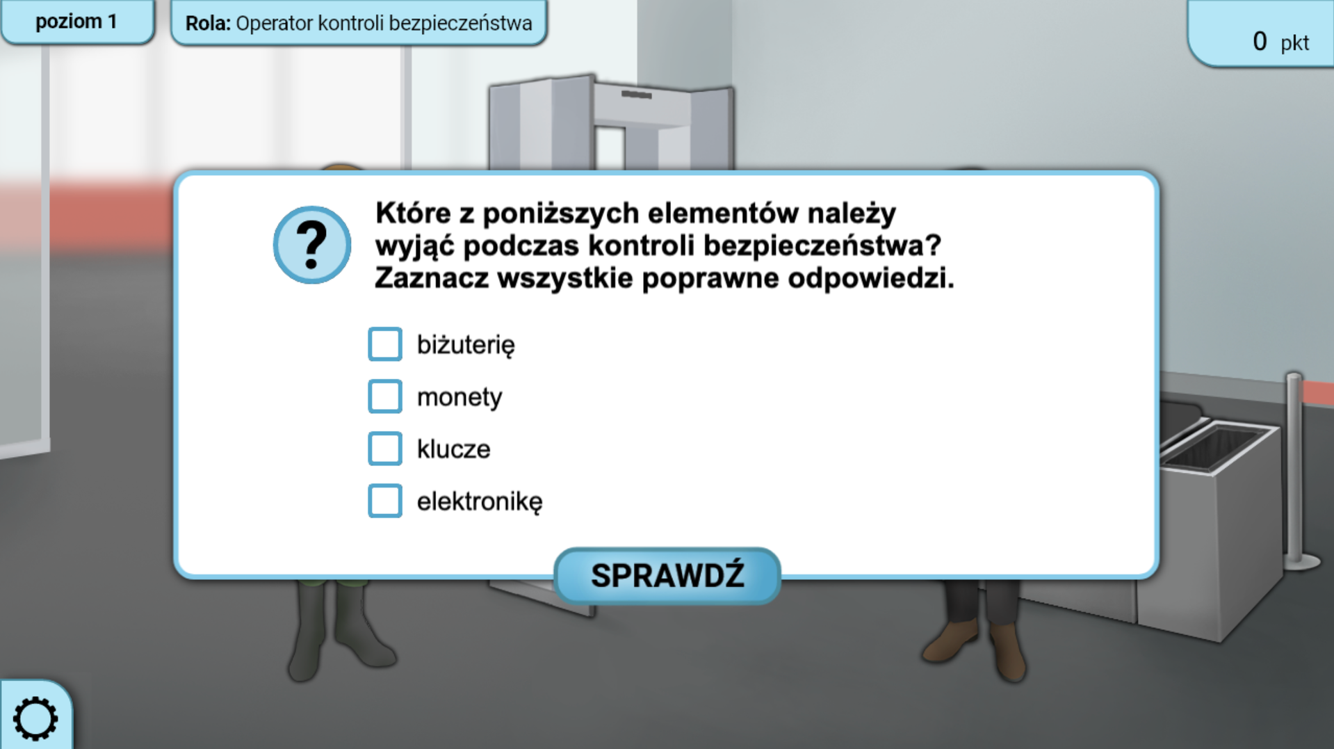 Przykładowe pytanie w grze