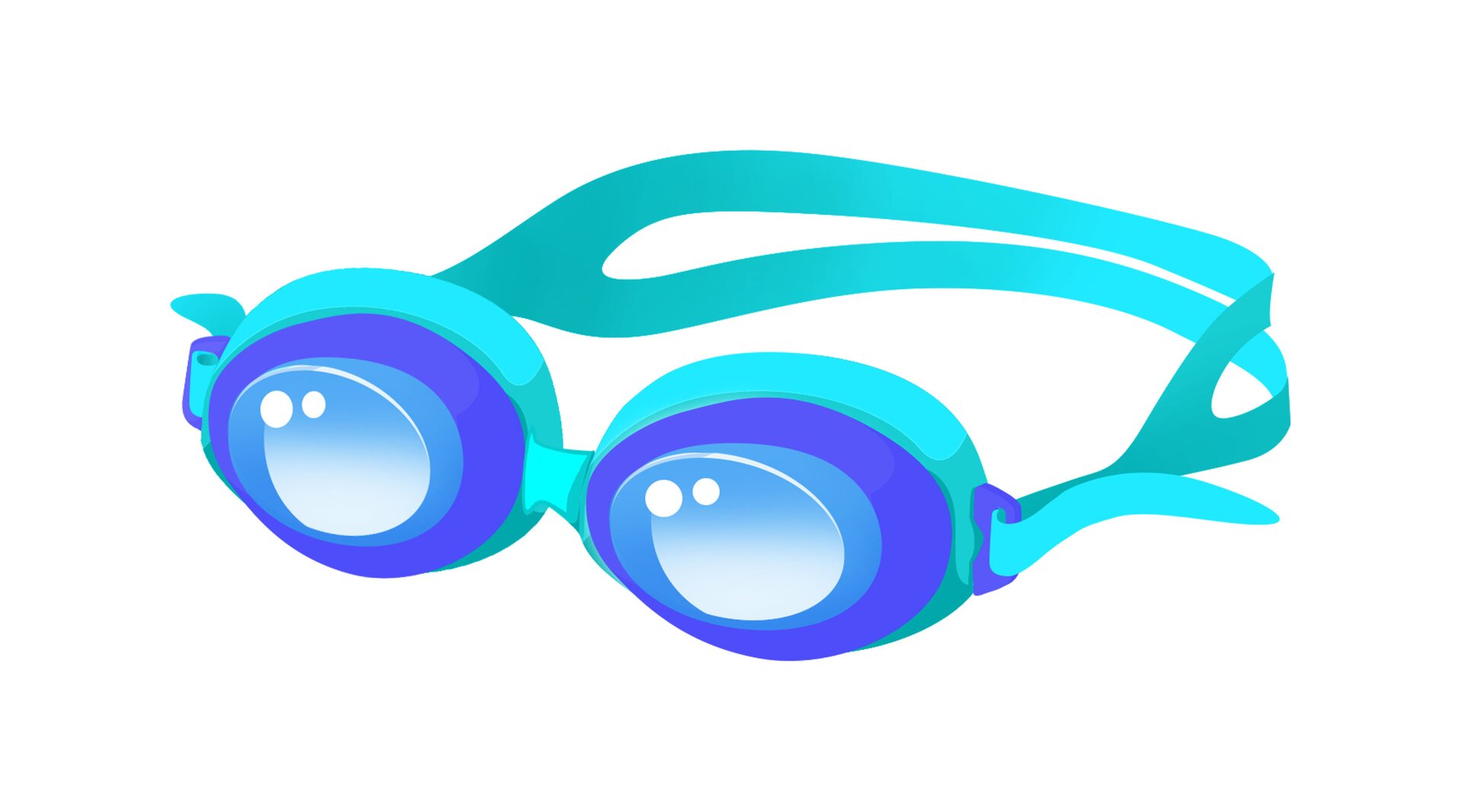 Na ilustracji znajdują się okulary do pływania.