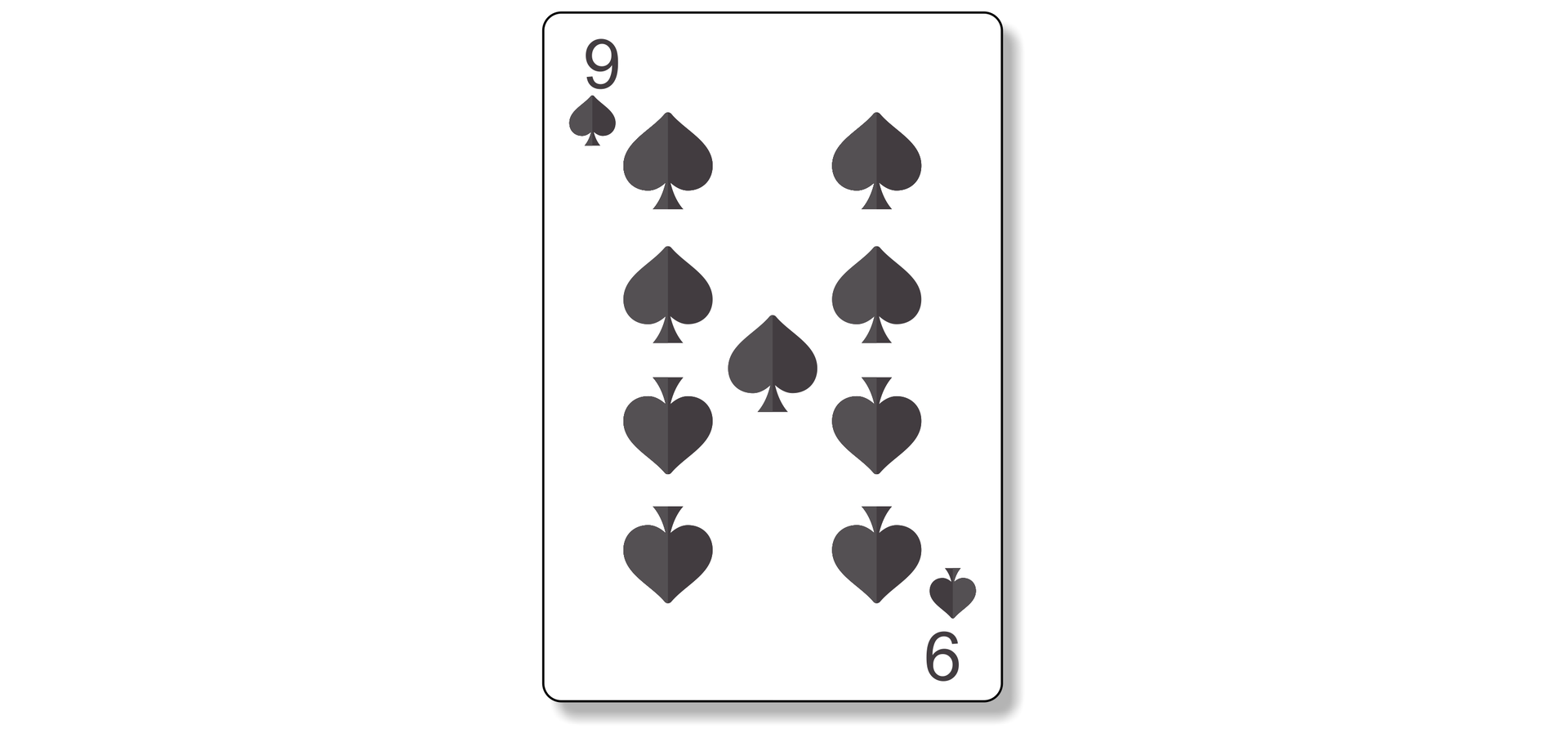 Ilustracja przedstawia 9 pik z symbolami w kształcie czarnego serca z przylegającą strzałką od góry.