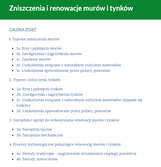 Przykładowy wygląd spisu treści