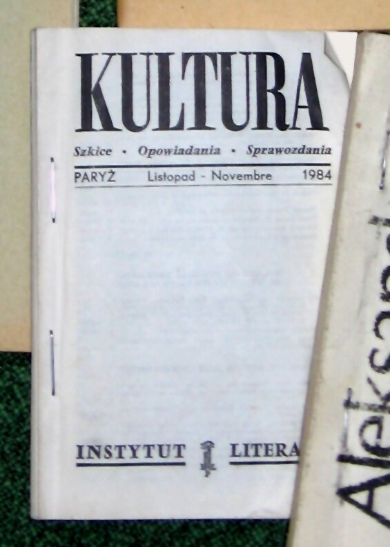 Zdjęcie przedstawia okładkę czasopisma Kultura z listopada 1984 roku.