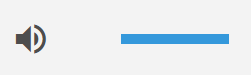 Zrzut ekranu przedstawia pasek zmiany głośności dźwięku w filmie. Z lewej strony paska znajduje się szary przycisk głośnika z dwoma półkolami.