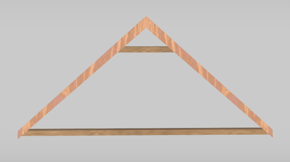 Grafika przedstawia wiązary jętkowe. Widoczny jest trójkąt, którego boki są zrobione z belek drewnianych. Poniżej wierzchołka trójkąta, widoczna jest poprzeczna belka. 

Opisy obiektów prezentowanych na grafikach są załączone w treści słownika.