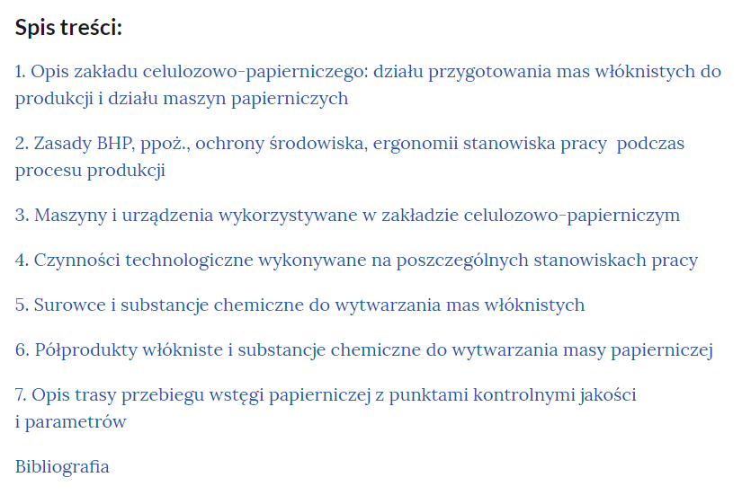 Spis treści w e‑booku