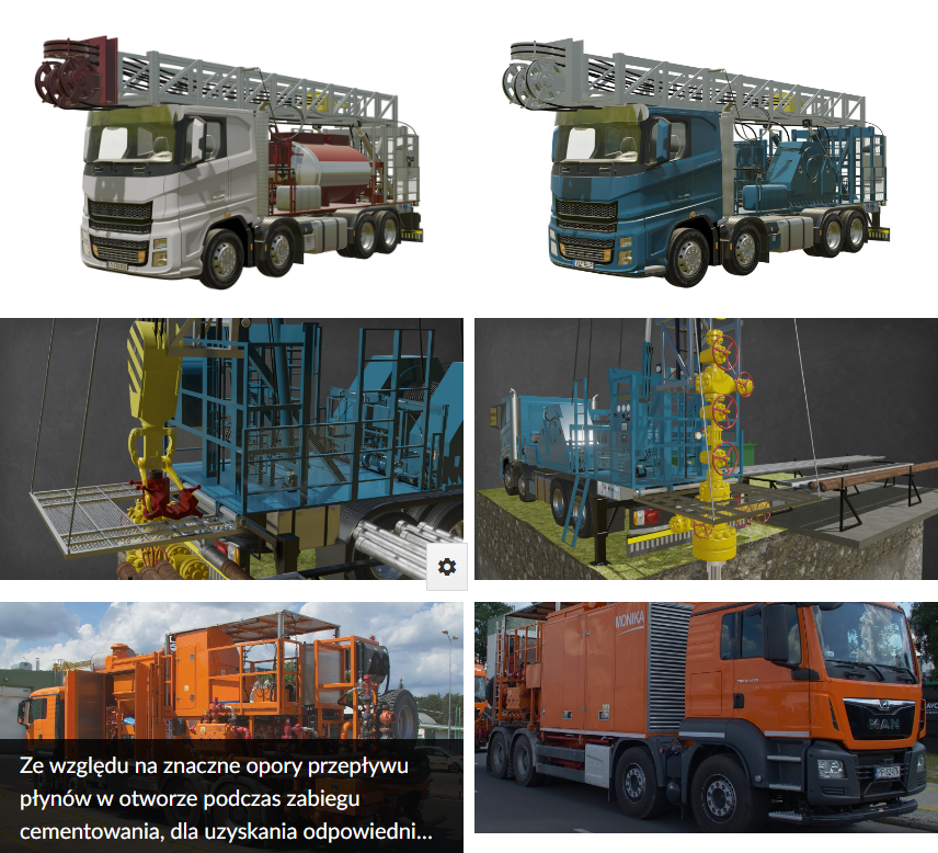 Zdjęcie przedstawia przykładową galerię zdjęć w formie siatki. Zdjęcia są umieszczone obok siebie. U dołu jednego z nich widoczny jest czarny pasek, na którym wyświetlony jest opis tego zdjęcia.