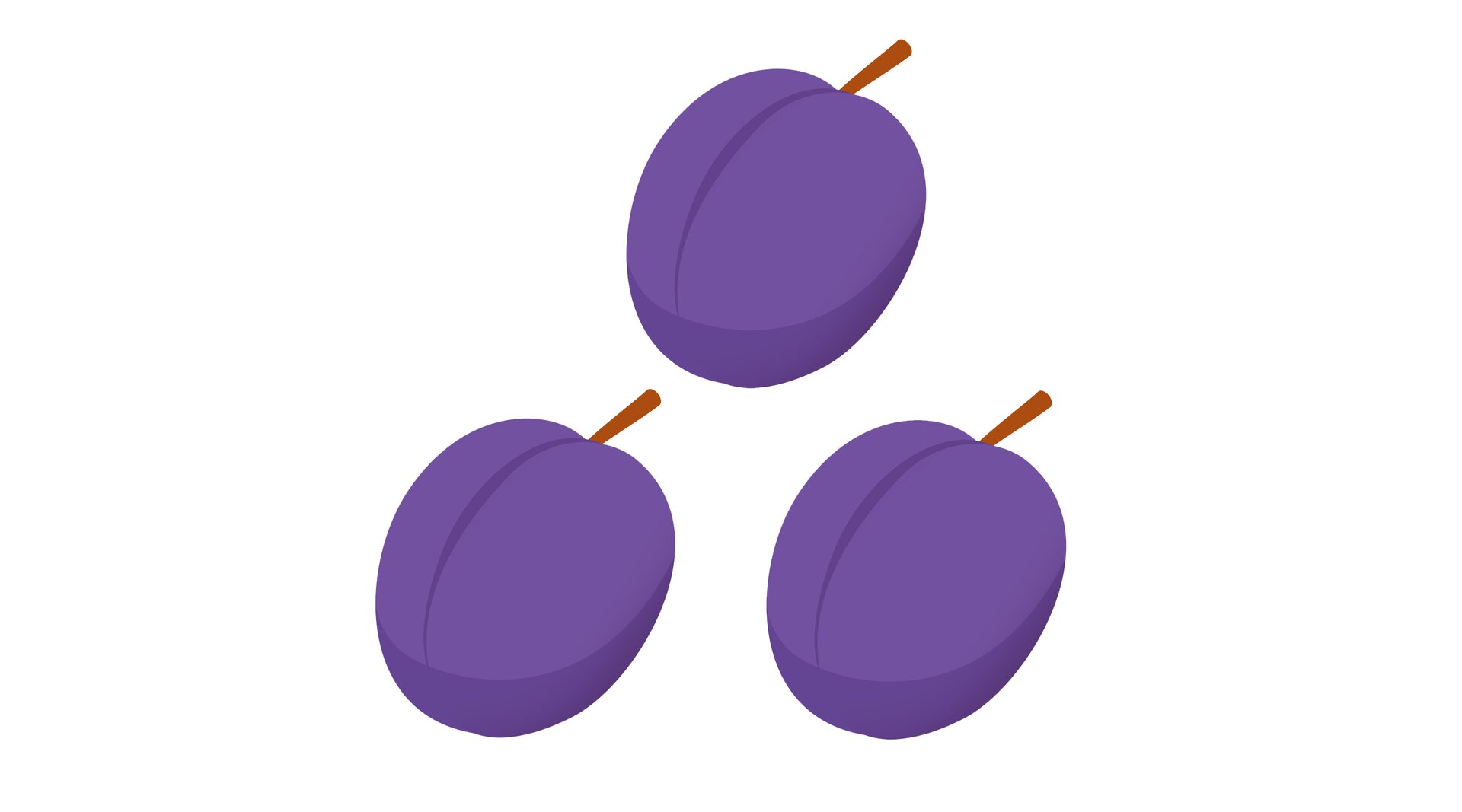 Na ilustracji znajdują się trzy śliwki.