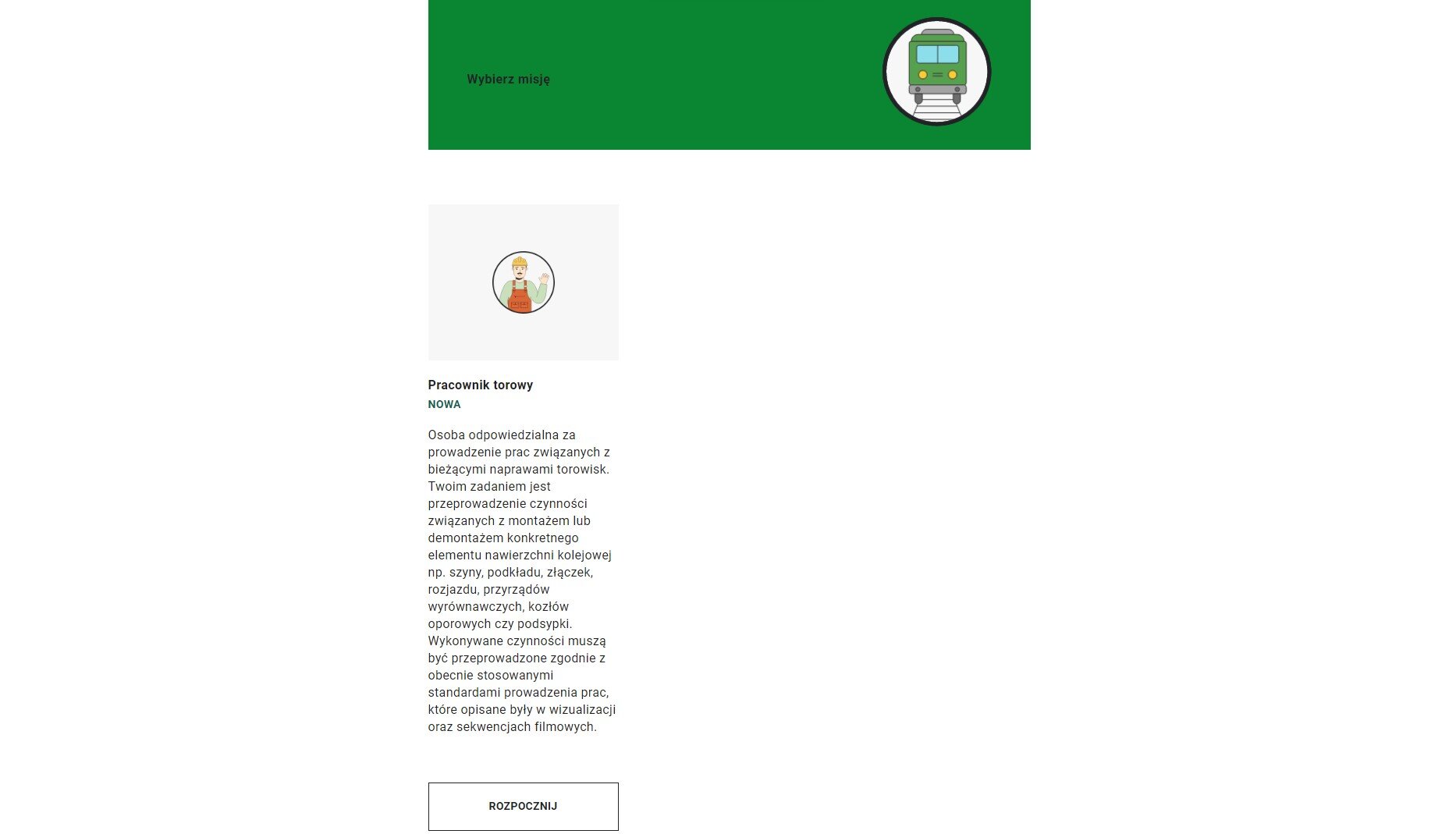 Ekran z wyborem postaci