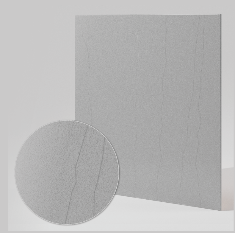 Ilustracja przedstawia kwadratową płytkę, na której widoczne są pionowe pęknięcia. 