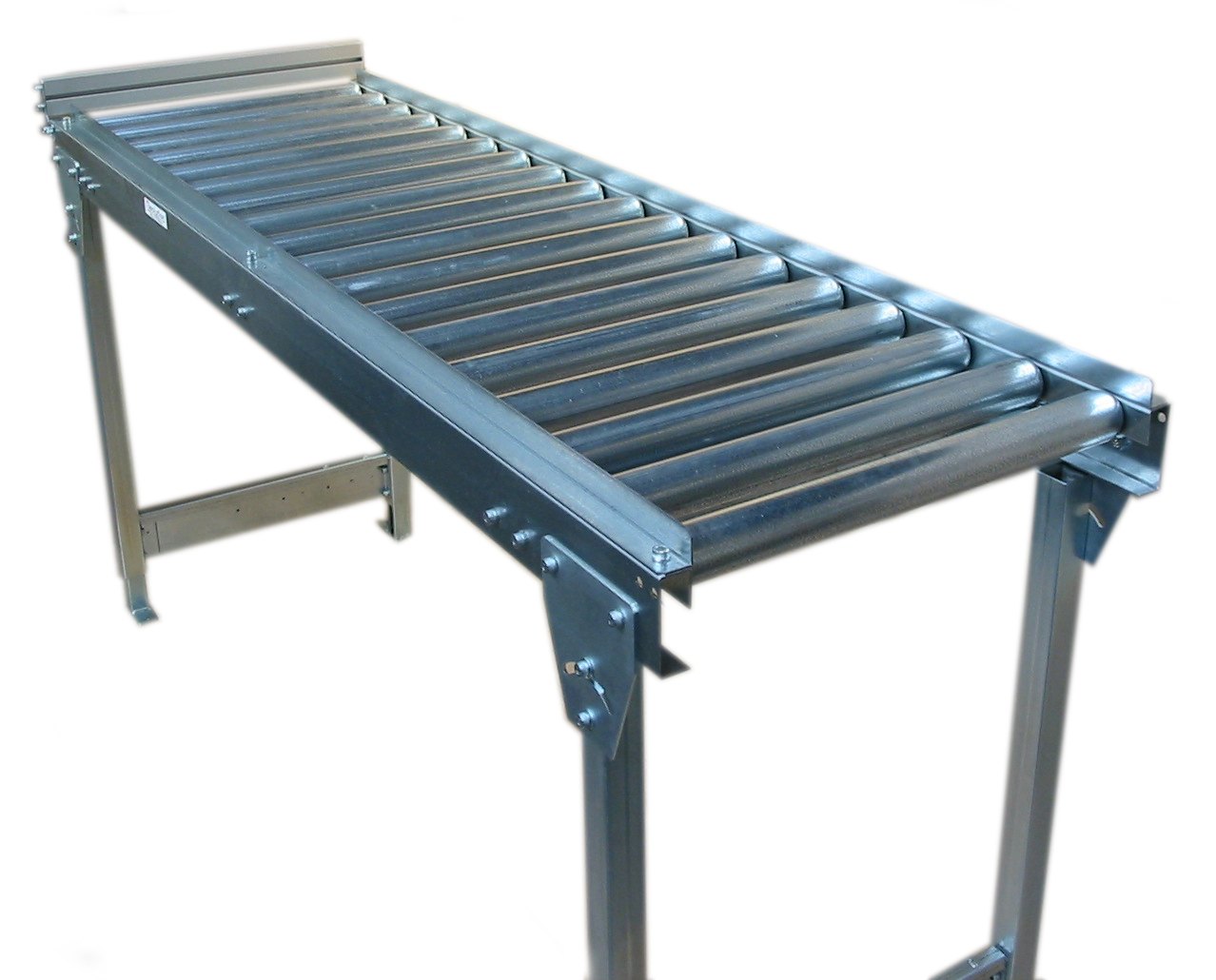 Na grafice przedstawiono transporter rolkowy. Jest to urządzenie na czterech nogach. Znajdują się na nim rolki przesuwne ułatwiające transport.