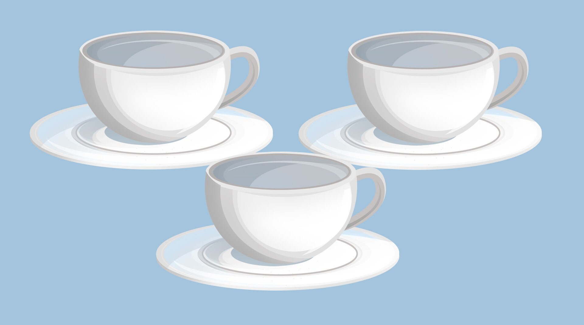 Na ilustracji znajdują się filiżanki.