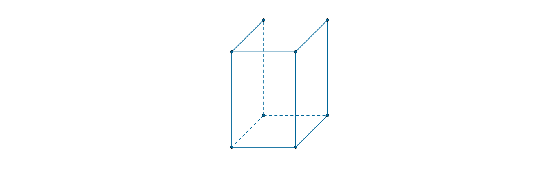 Na rysunku przedstawiony jest szkielet prostopadłościanu z zaznaczonymi wierzchołkami.