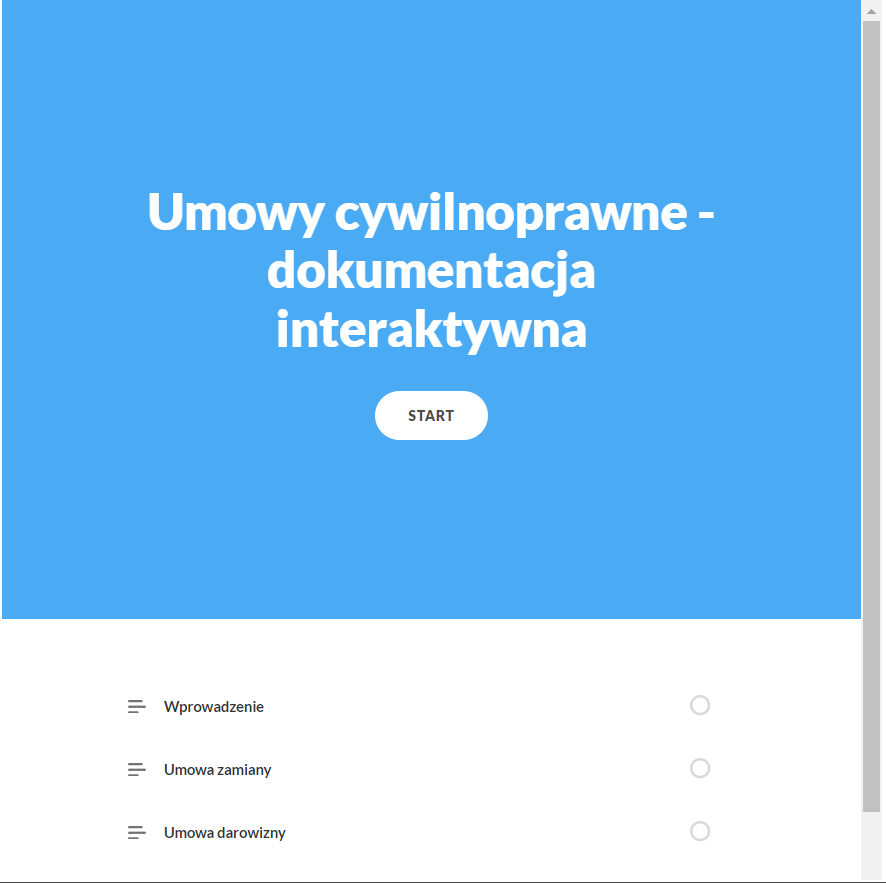Ekran główny dokumentacji interaktywnej