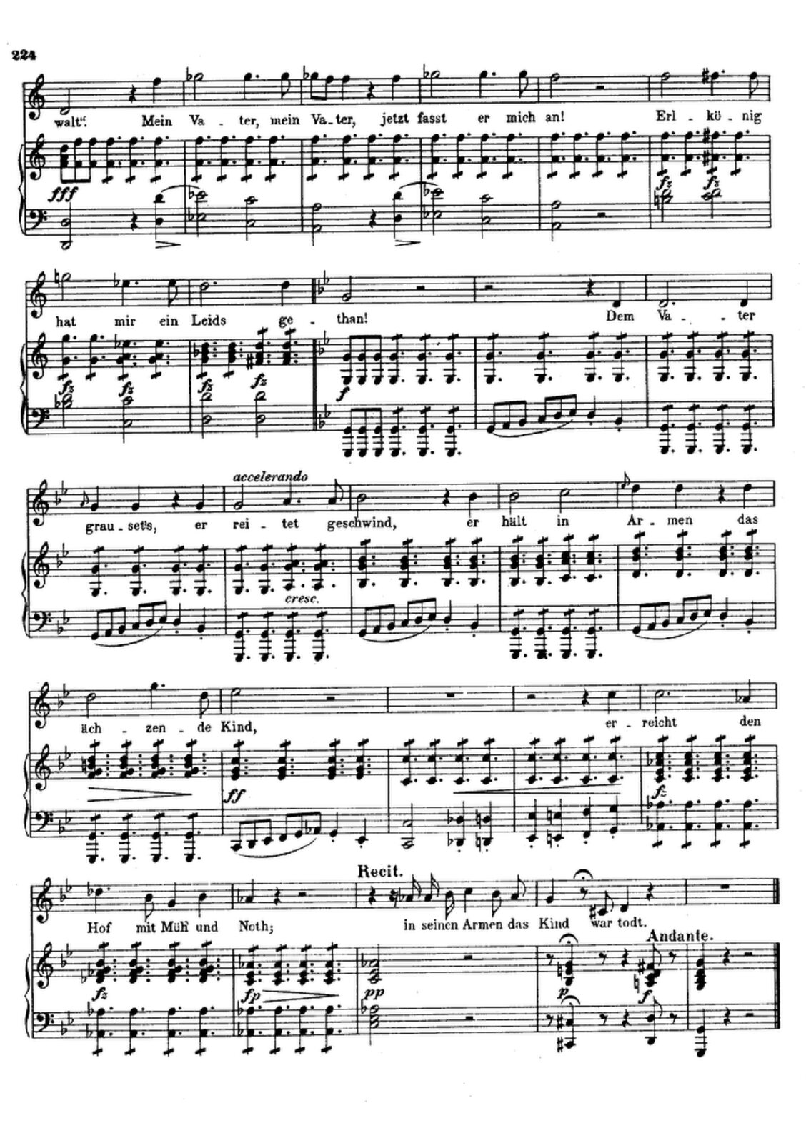 Ilustracja przedstawia zapis nutowy utworu Franza Schuberta pt. „Król Olch”. Nuty znajdują się na białym tle. Franz Schuber był austriackim kompozytorem oraz prekursorem romantyzmu w muzyce.