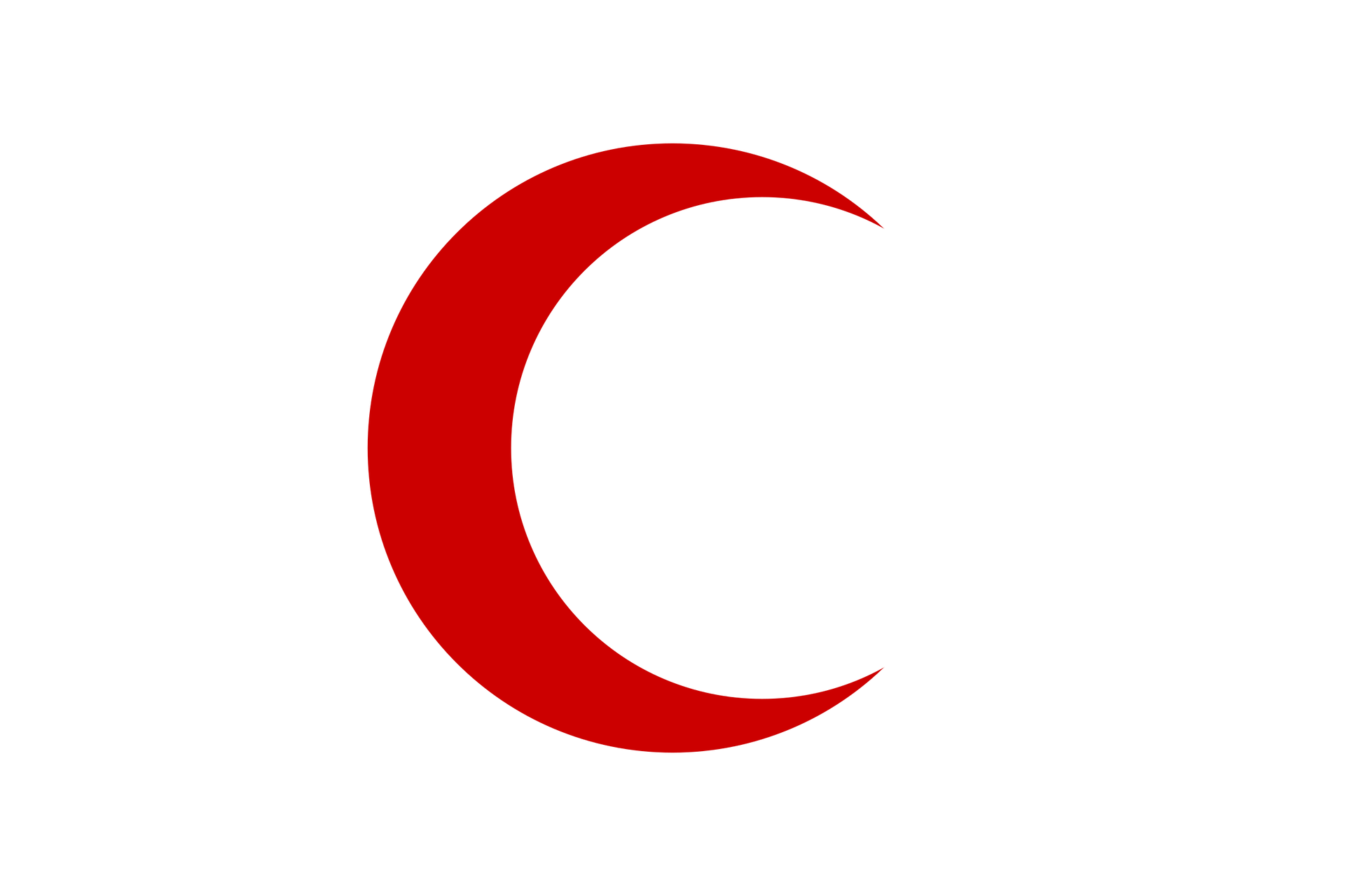 Kliknij aby powiększyć Czerwony półksiężyc na białym tle.