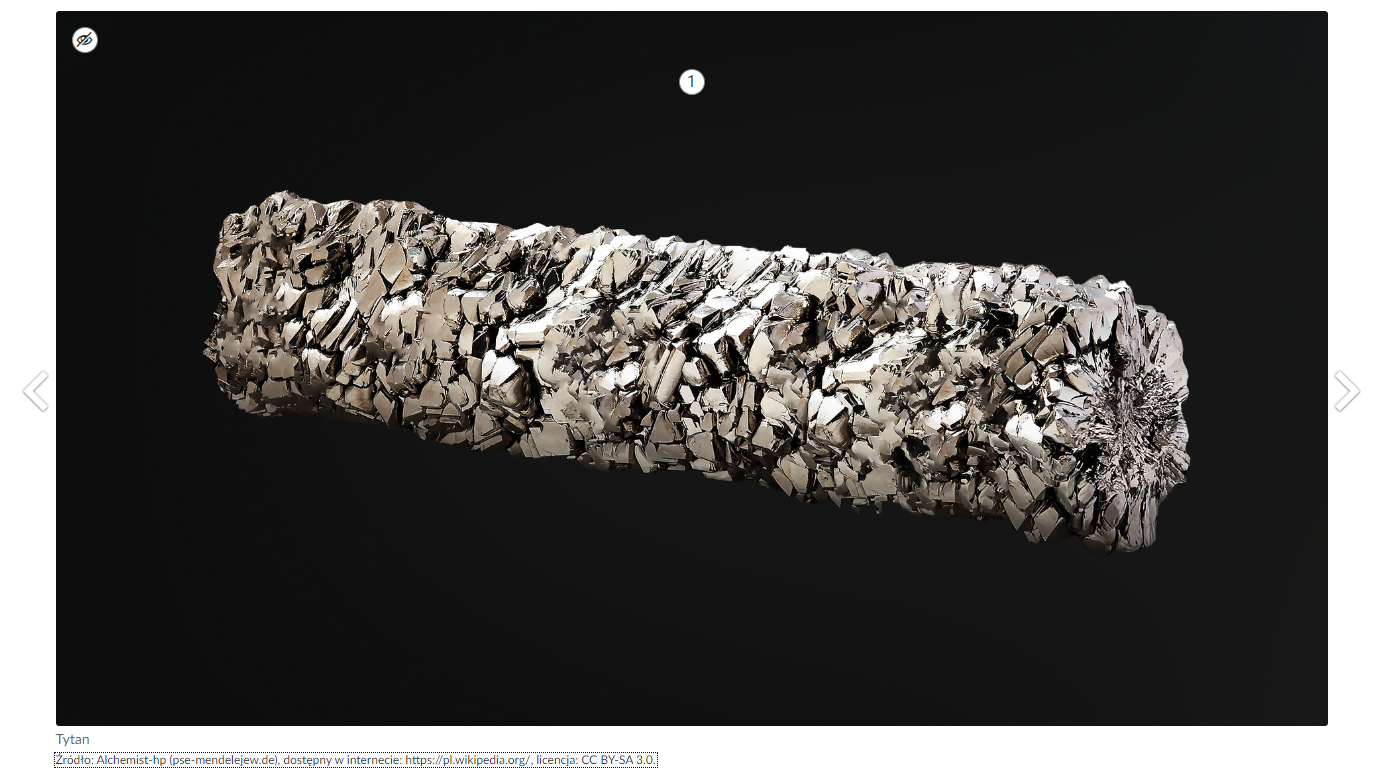 Przykładowy widok grafiki interaktywnej, na której znajduje się klikalny numerek do wyboru.