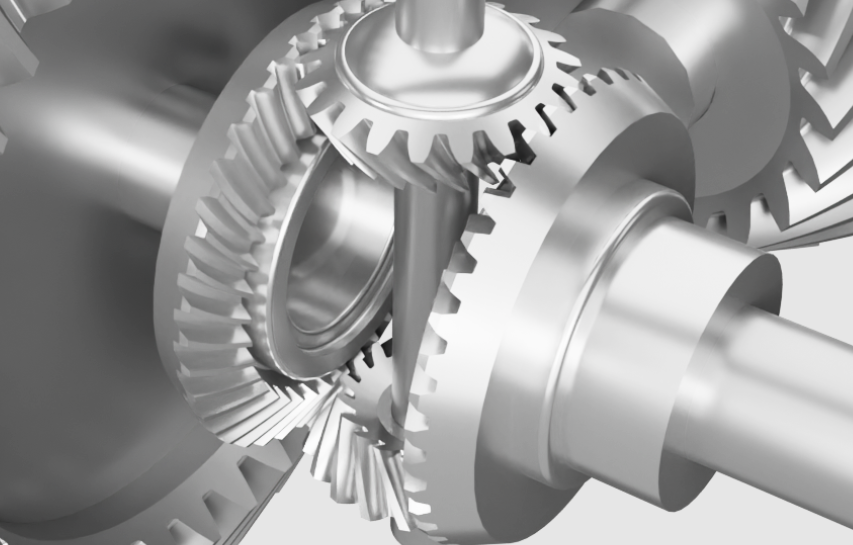 Na ilustracji przedstawiono koła koronowe. Posiadają one ząbki, za pomocą których się zazębiają, co powoduje wprawianie samochodu w ruch.