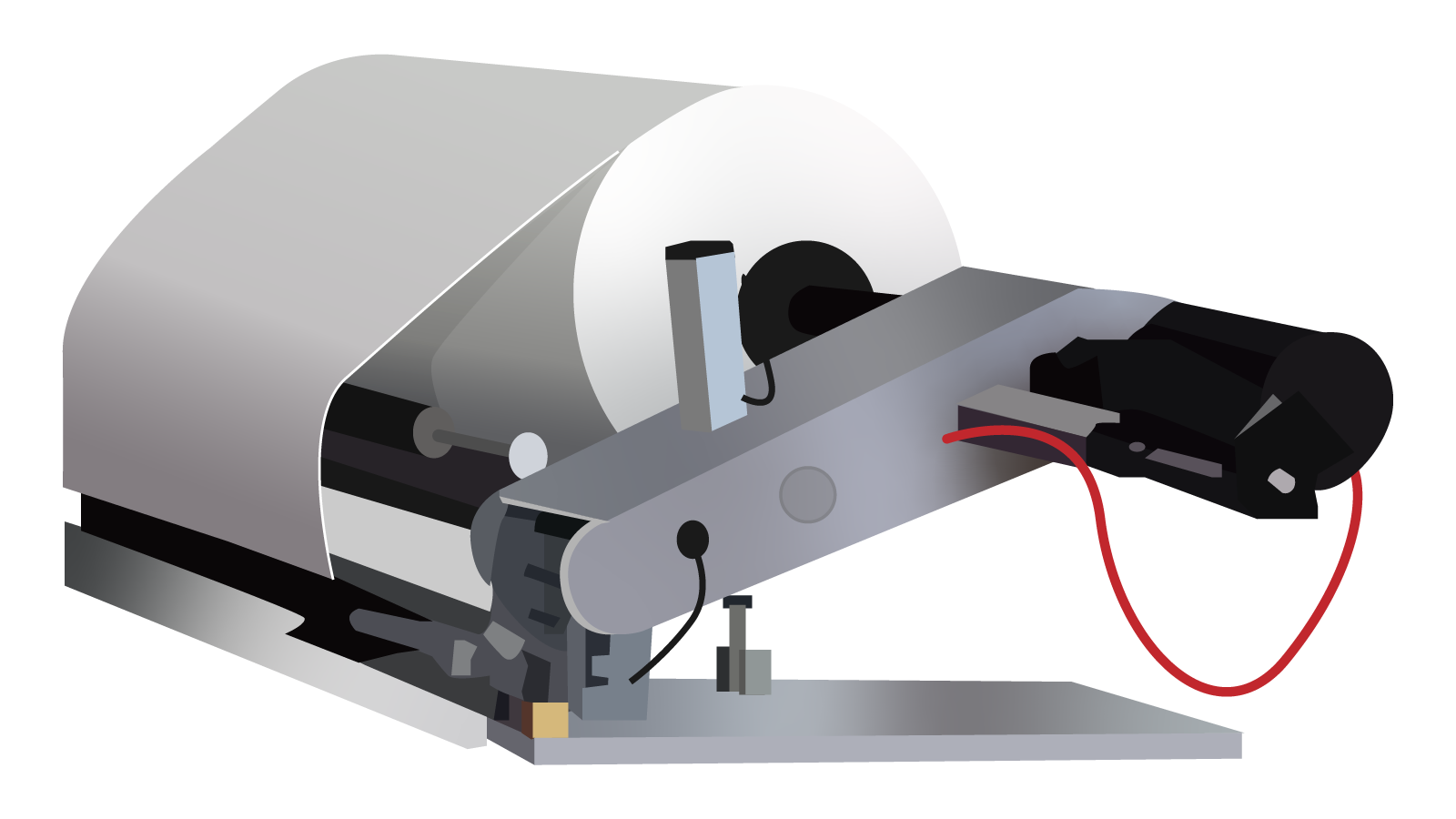 Podłoże papierowe w roli na odwijaku maszyny szerokowstęgowej