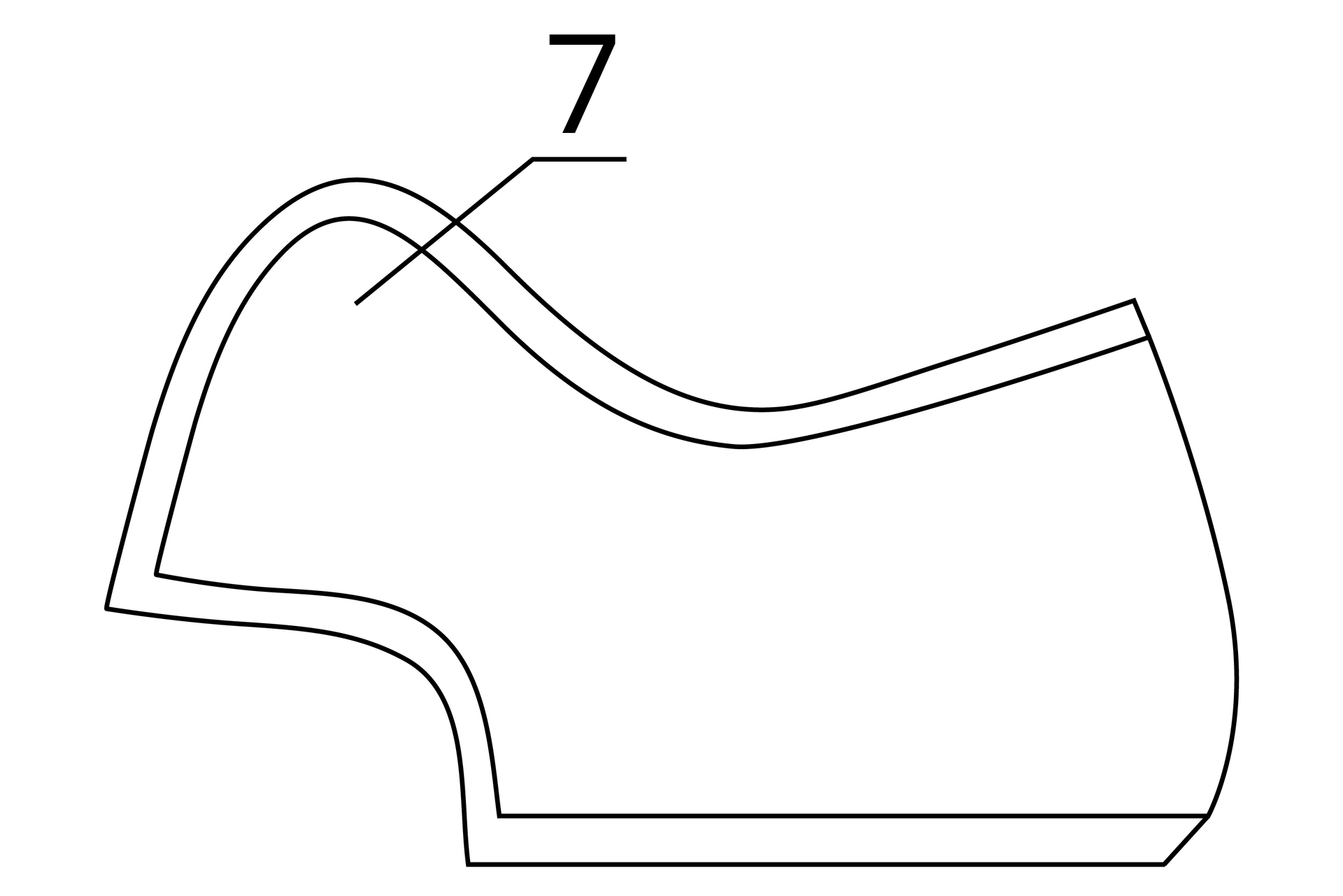 Grafika przedstawia obły, nieregularny kształt, wybrzuszający się z lewej strony. Odchodzi z tego miejsca linia z cyfrą 7.
