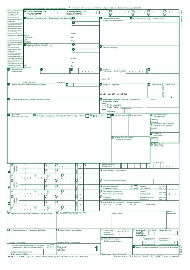 Międzynarodowy kolejowy list przewozowy CIM
