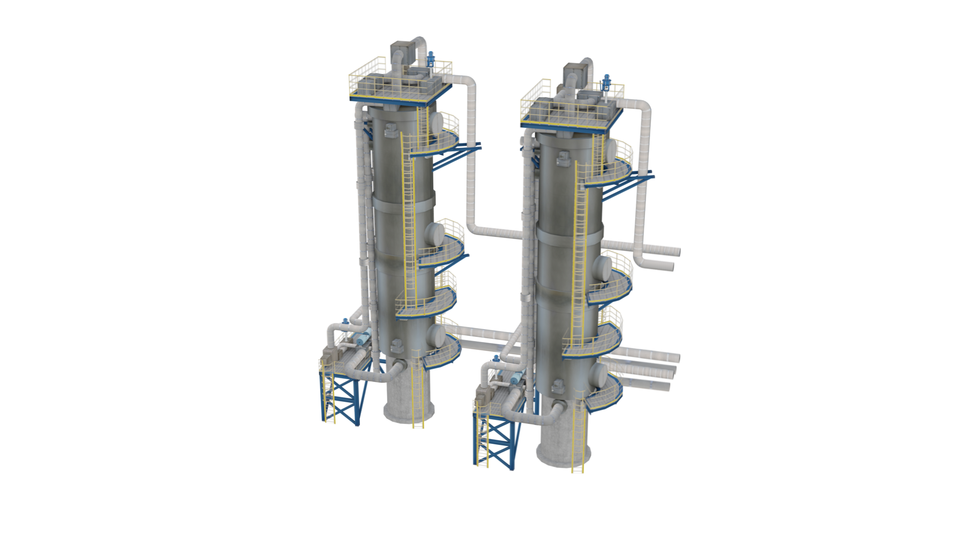 Na ekranie widoczny jest zespół kolumn stabilizacyjnych ropy naftowej przedstawiony od tyłu. Zespół kolumn składa się z dwóch kolumn stabilizacyjnych oraz rur przemysłowych.Kolumna stabilizacyjna to wysoka wieża z balkonem u samej góry. Na różnych wysokościach znajdują się kolejne balkony. Pomiędzy balkonami znajdują się zabudowane drabiny. Wzdłuż kolumn poprowadzone są rury przemysłowe. Po lewej stronie kolumn znajdują się podesty z balkonami. Na ilustracji sześć rur przemysłowych poprowadzonych jest w prawą stronę. Z prawej strony cztery rury są u dołu, a pozostałe dwie poprowadzone są z obu kolumn w połowie ich wysokości.