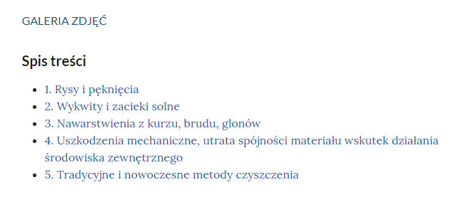 Przykładowy wygląd spisu treści