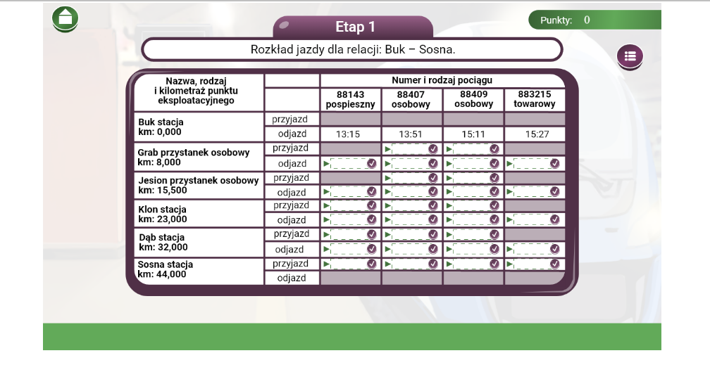 Przykładowy ekran gry