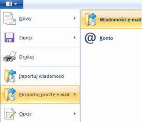 Możliwość eksportowania wiadomości pocztowych