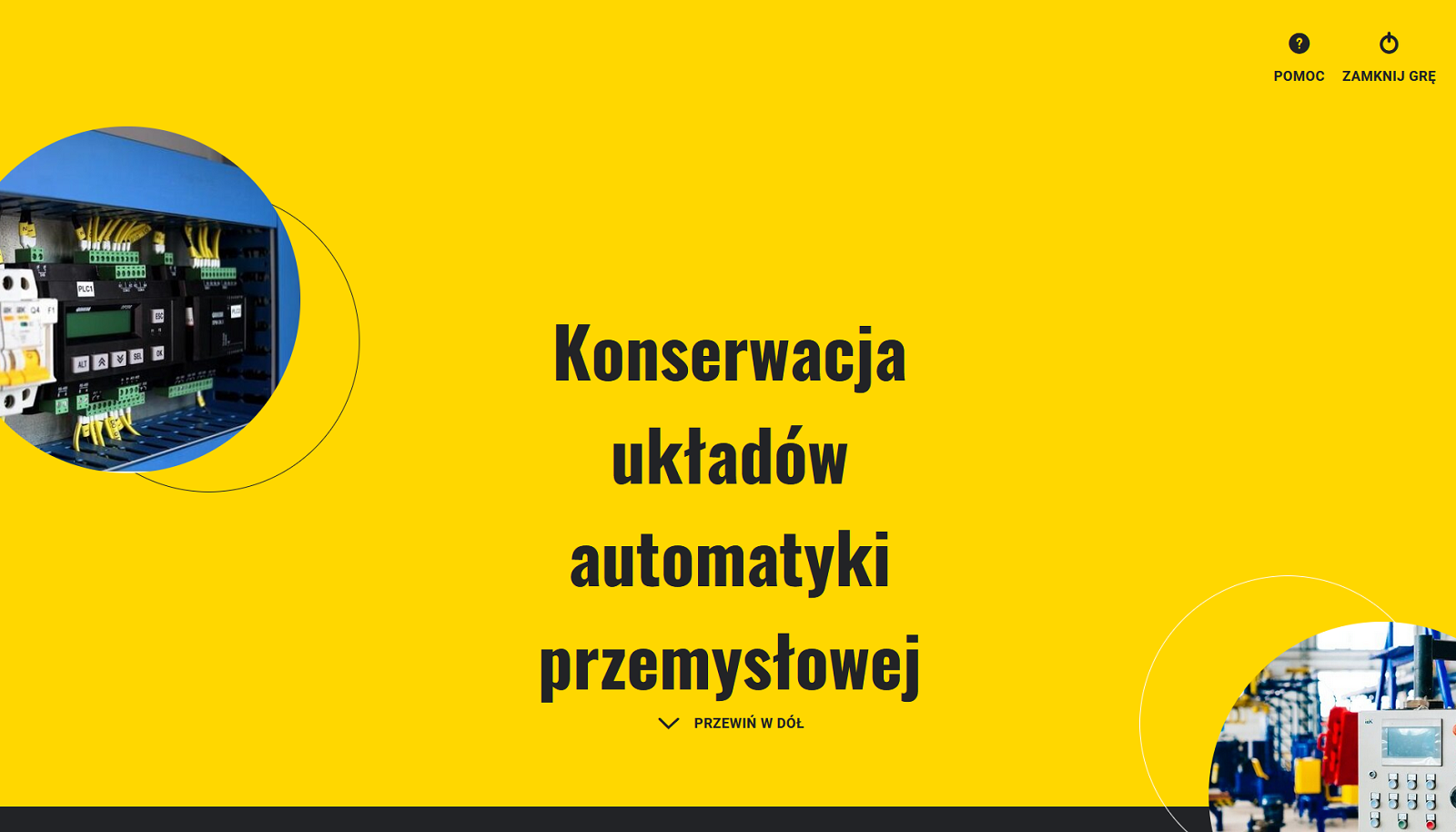 Przykładowe okno gry edukacyjnej.