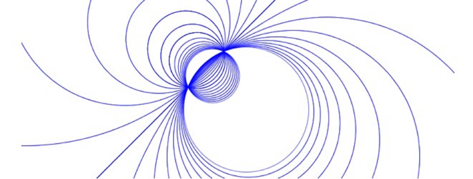 Na ilustracji przedstawiono pęk niebieskich okręgów.