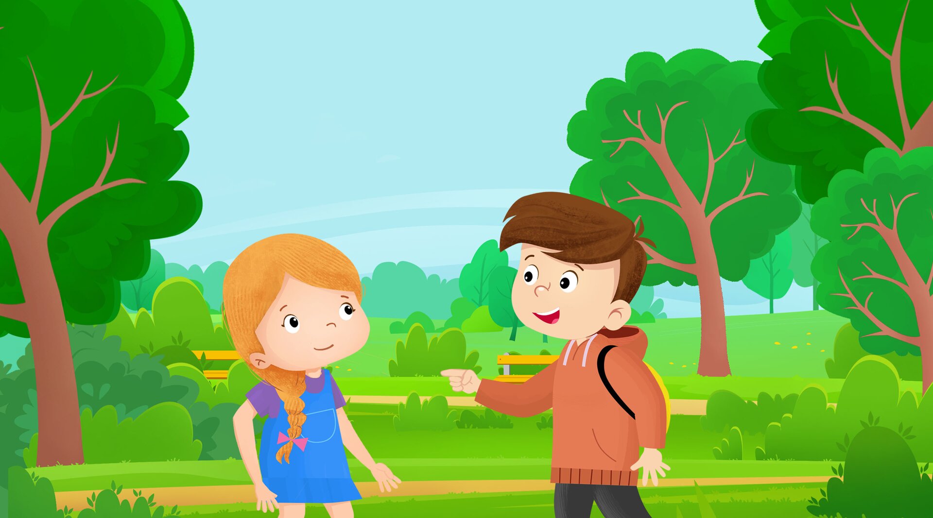 Na ilustracji znajduje się dziewczynka i chłopiec. 