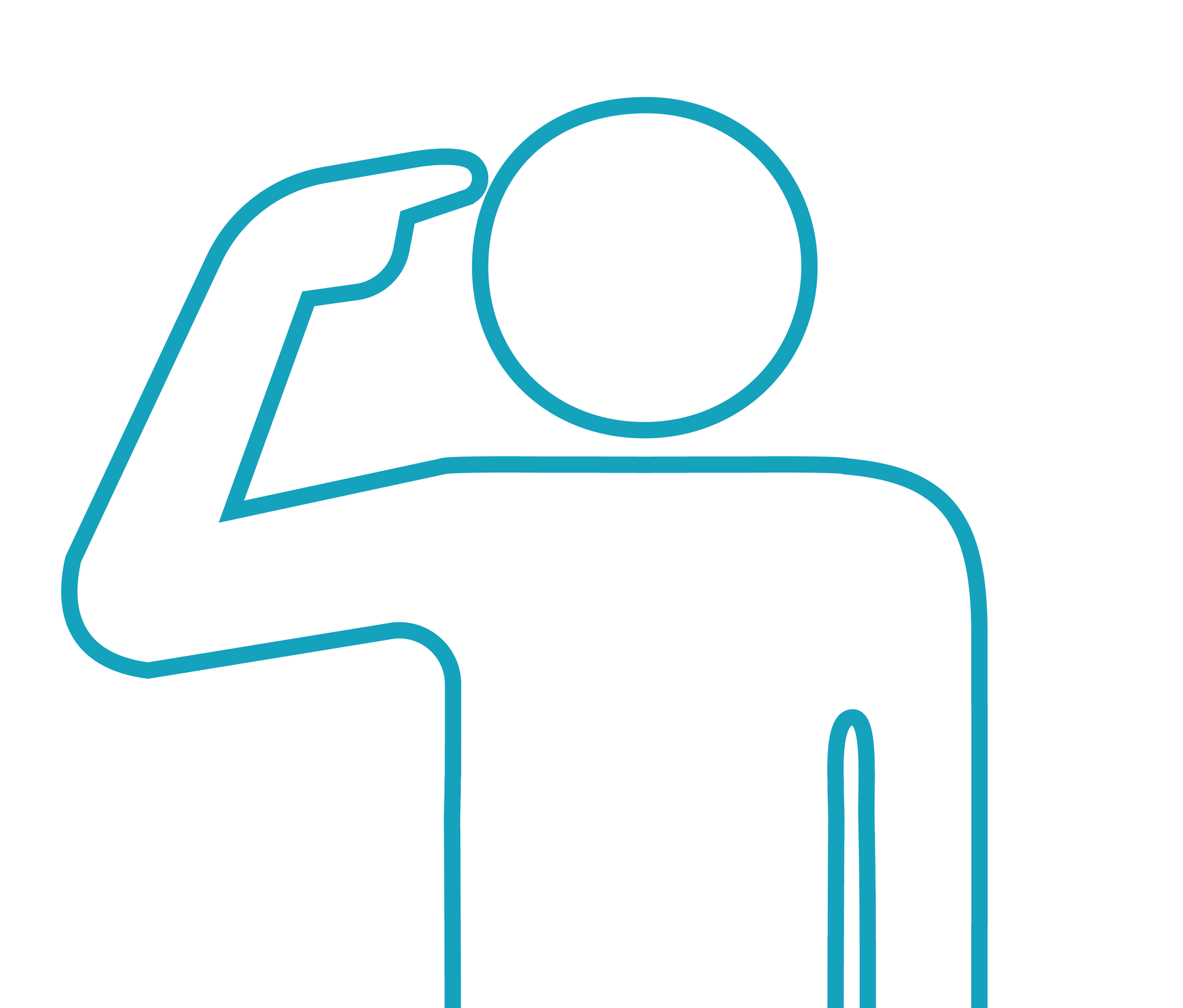 1rysunek przedstawia osobę wskazującą palcem na głowę.