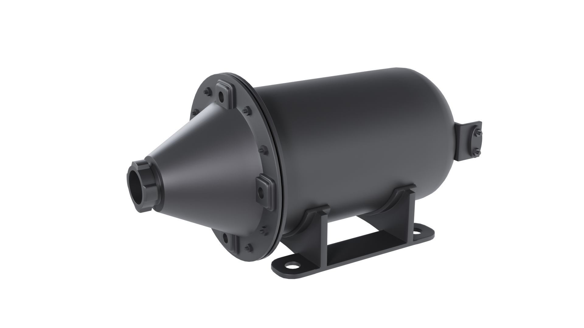 Ilustracja przedstawia cylinder hamulcowy. Jest to element składający się z dwóch części podłużego cylindra, zakończonego zwężką zakończonego nakrętką.