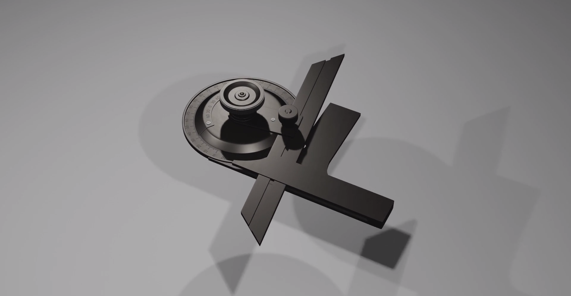 Ilustracja przedstawia metalowy kątomierz. Posiada on specjalną podziałkę, która wskazuje pod jakim kątem znajdują się ramiona kątomierza.