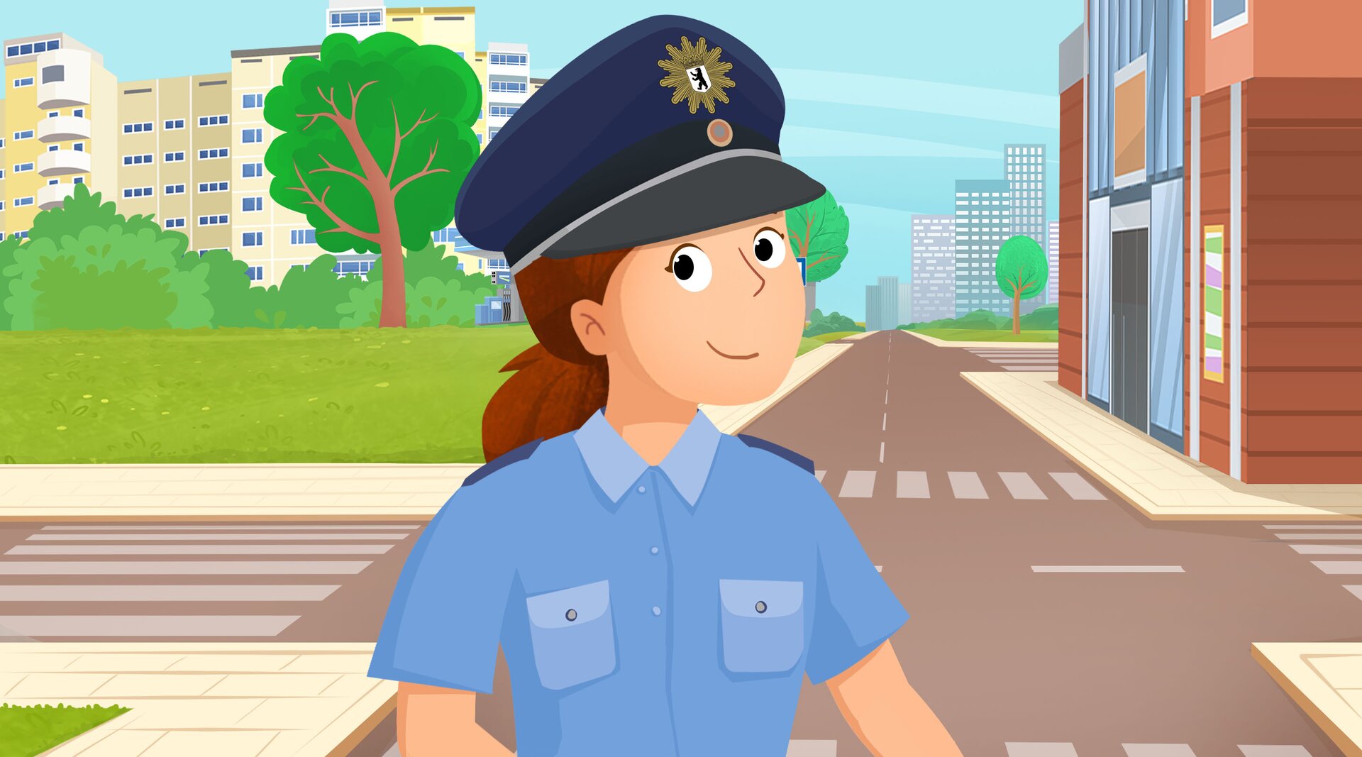 Ilustracja przedstawia policjantkę. 