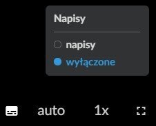 Widok opcji włączenia/wyłączenia napisów