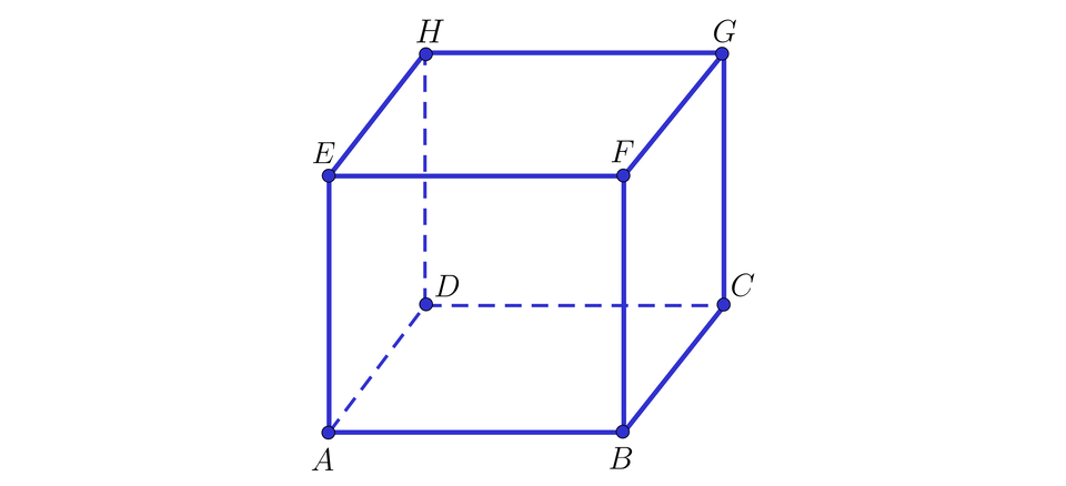Ilustracja przedstawia prostopadłościan A B C D E F G H. Nad wierzchołkiem A znajduje się wierzchołek E, nad wierzchołkiem B wierzchołek F, nad wierzchołkiem C wierzchołek G i nad wierzchołkiem D wierzchołek H.