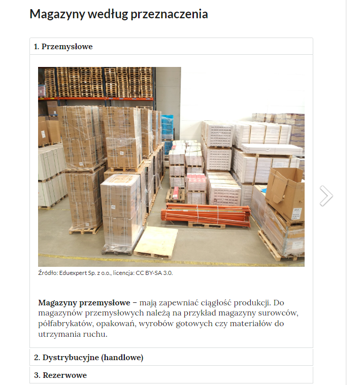 Zdjęcie przedstawia widok ogólny na galerię zdjęć. U góry nad zadkładką widoczny jest tytuł galerii. Poniżej są trzy widoczne zakładki, jedna z nich jest otwarta. Znajduje się w niej przykładowe zdjęcie, a poniżej przykładowy opis. Po prawej stronie zdjęcia widoczna jest strzałka - kliknięcie na nią umożliwia wyświetlenie kolejnego zdjęcia z zakładki. 