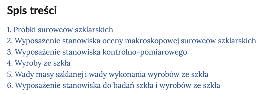 Grafika przedstawia widok spisu treści, przykładowy element atlasu interaktywnego.