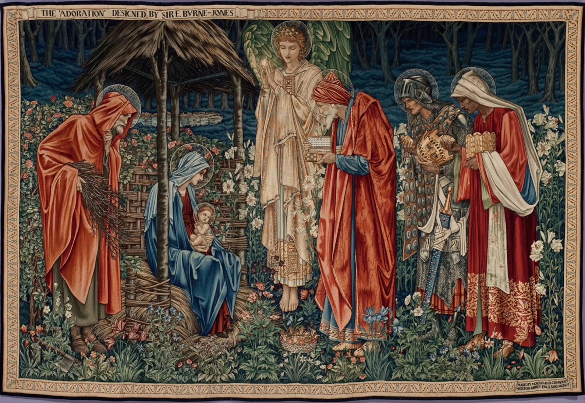 Ilustracja przedstawia dzieło Edwarda Burne'a‑Jones'a „Gwiazda z Betlejem”. Ukazuje scenę z Maryją, trzymającą Jezusa na kolanach i świętym Józefem, stojącym po lewej stronie obrazu. Po prawej stoją trzej królowie w odświętnych szatach, trzymając w dłoniach dary. Pomiędzy grupami, nad ziemią, unosi się anioł z zielono‑żółtymi skrzydłami, ubrany w białą szatę. Wokół całej sceny rosną kwiaty. Za aniołem i królami przestrzeń wypełniają długie, białe lilie. W tle znajduje się ciemny las.