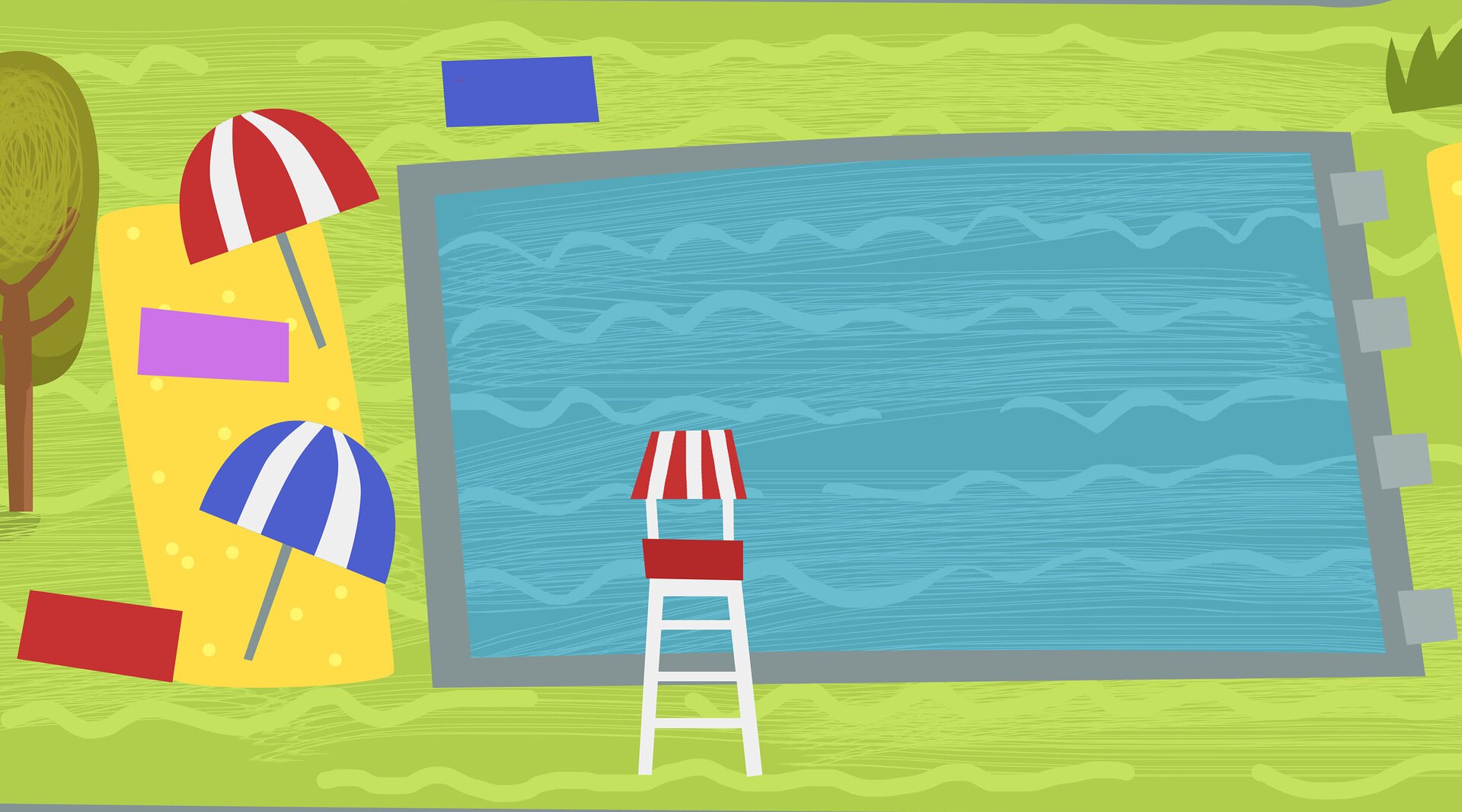 Na ilustracji znajduje się basen.