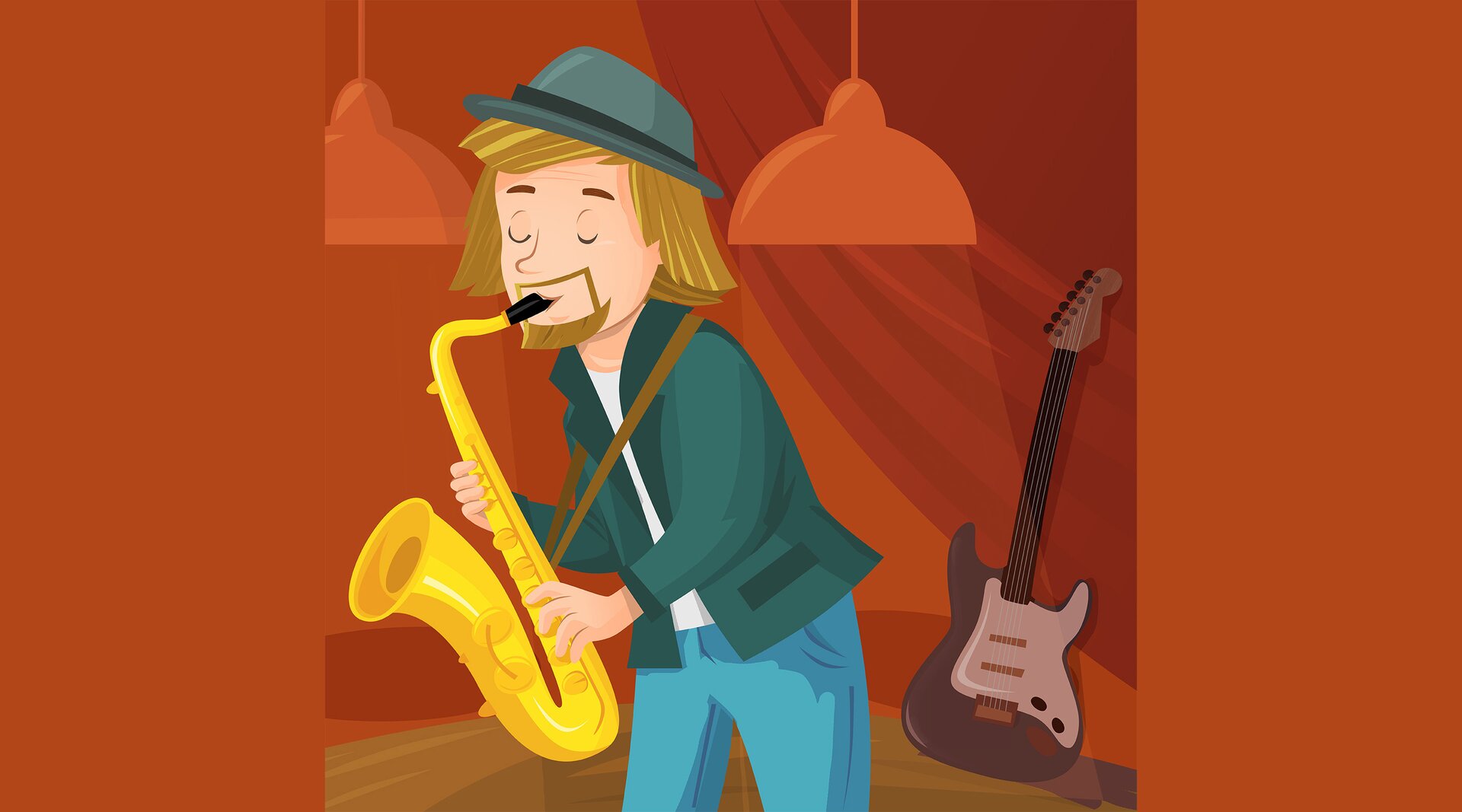 Ilustracja przedstawia muzyka.