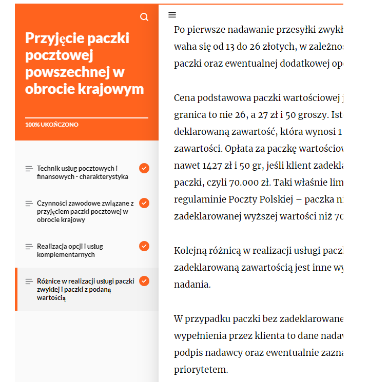 Menu boczne atlasu interaktywnego