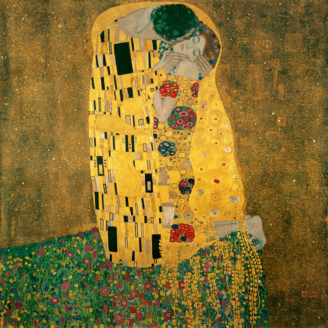 Gustav Klimt, Pocałunek Źródło: Aavindraa, Gustav Klimt, Pocałunek, licencja: CC 0.