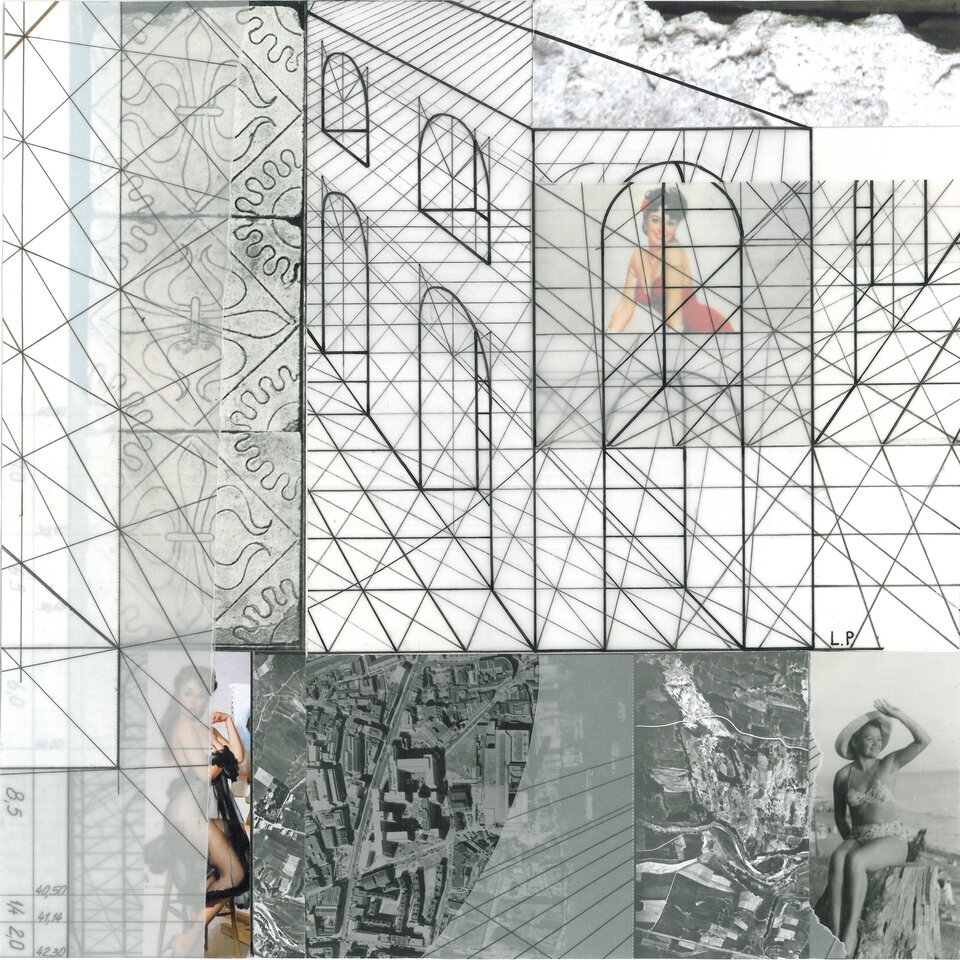 Ilustracja interaktywna przedstawia pracę Ireneusza Kopacza „Struktury realne XIII”. Ukazuje szkielet budynku w ujęciu perspektywicznym. Na rysunku widoczne są dodatkowe linie służące wykreśleniu perspektywy. Po lewej stronie znajduje się naklejony pas z wzorami. Poniżej umieszczono fotografie, przedstawiające kobiety w strojach kąpielowych oraz zdjęcie miasta z lotu ptaka. Do wykonania pracy techniką kolażu artysta użył następujących materiałów: gazety czarno‑białe, gazety kolorowe, przeźroczystą kalkę techniczną, zdjęcia, rysunek techniczny na kalce. 
