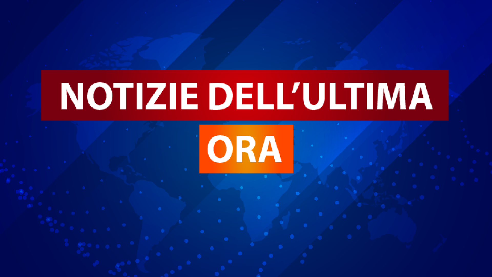 Grafika przedstawia planszę z widomości telewizyjnych z napisem: "Notizie dell’ultima ora."